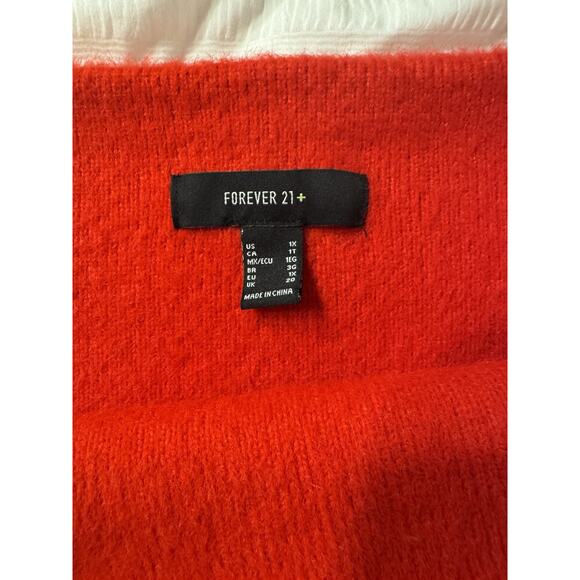 Forever 21 Sweater Knit Off The Shoulder top Red Y2K 90s Women's 1X - Picture 2 of 5